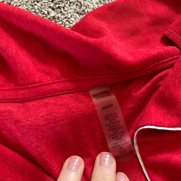 Beyond yoga size small Red Pajama Set with White Trim - Picture 2 of 2